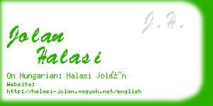 jolan halasi business card